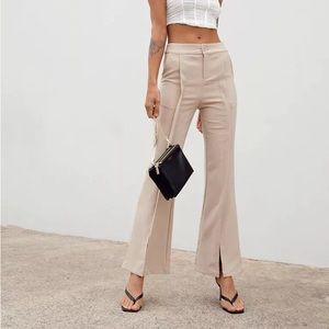 Princess Polly Kaylen White Split Hem Pants